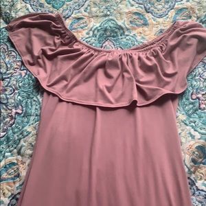 purple off shoulders dress💜!